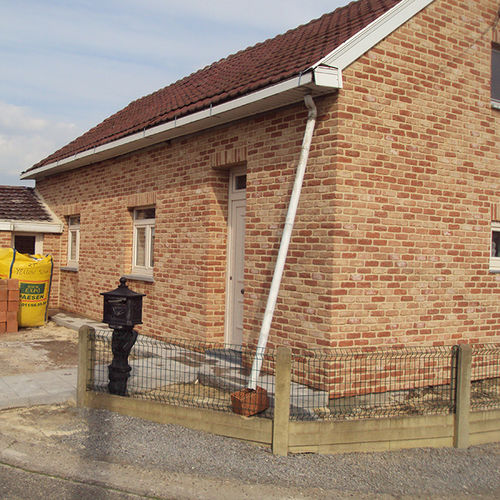 Brique de parement de terre cuite - OUD HALEWIJN - Vandersanden Group - pour façade / vieilli / rouge