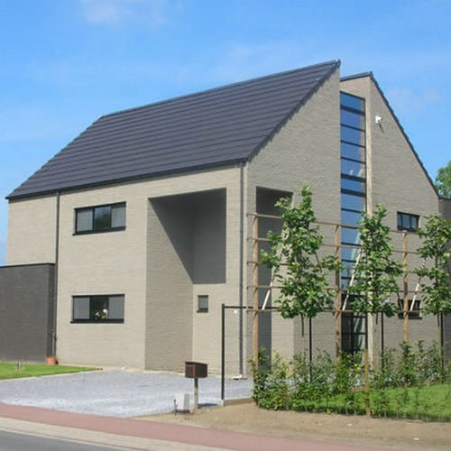 Brique de parement de terre cuite - ZERO® : PLATINA - Vandersanden Group - pour façade / à relief / gris