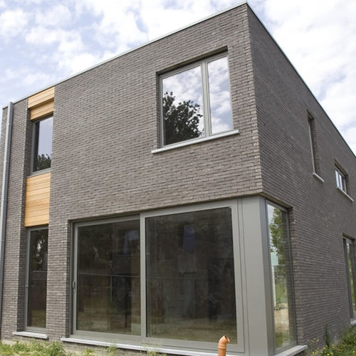 Brique de parement de terre cuite - ZERO® : LETO - Vandersanden Group - pour façade / à relief / gris
