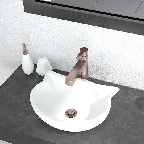 Vasque à poser - SENO DELTAPLUS - Mundilite - en Solid Surface / sans trou / sans trop-plein