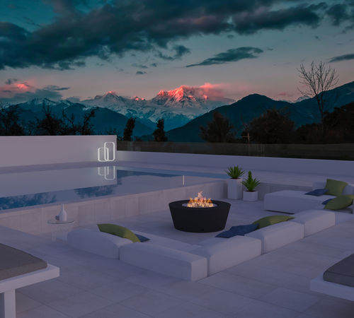 Brasero de jardin à gaz - OTELLO - Glammfire - en acier / en acier inoxydable / en acier COR-TEN®