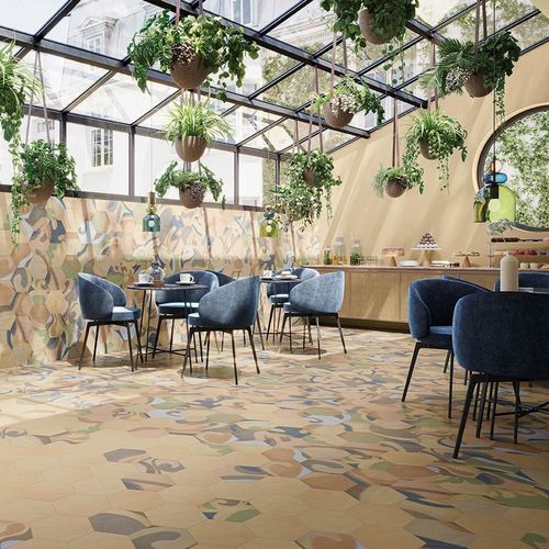 Tomette en grès cérame - OSMOSE : FLORAL - Novoceram sas - d'intérieur / de cuisine / de salle de bain