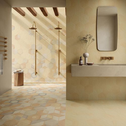 Tomette en grès cérame - OSMOSE : GEOM CLAIR - Novoceram sas - d'intérieur / de cuisine / de salle de bain