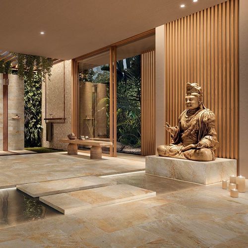 Carrelage en grès cérame - ZEPHYR : GOLD - Novoceram sas - brillant / structure / d'intérieur