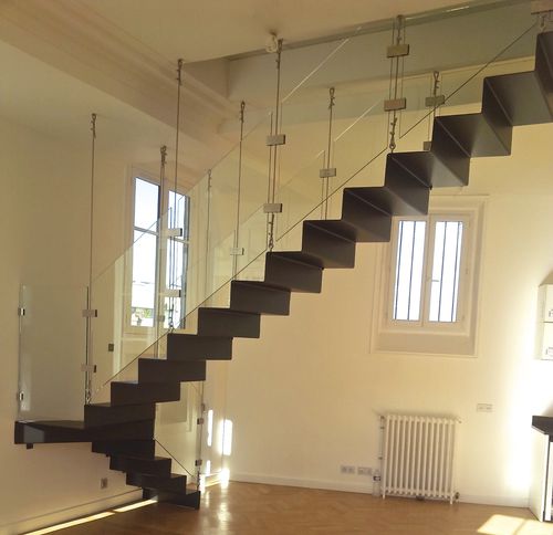 Escalier droit - WAVE - Trescalini - quart tournant / demi-tournant / à marches en acier inox
