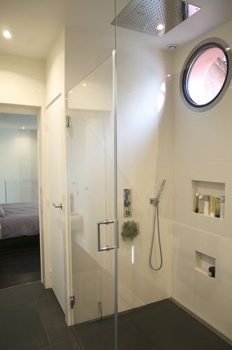 Paroi de douche fixe - Trescalini - d'angle / en verre trempé