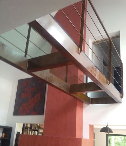 Passerelle en verre - Trescalini - d'intérieur / à poutres / fixe