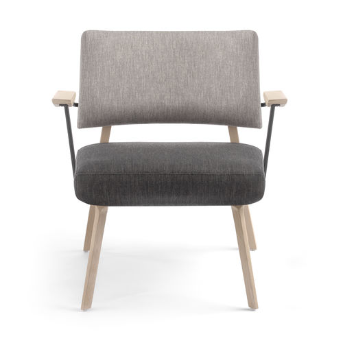 Fauteuil contemporain - LINDSAY BI H40 +A - Mobitec Systems S.A. - en cuir / en tissu / en hêtre