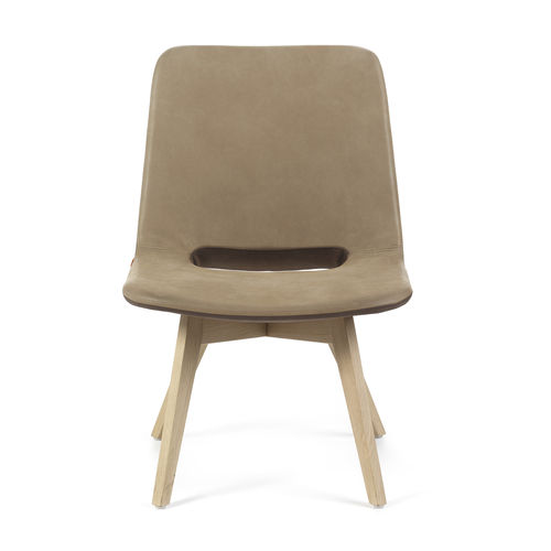 Fauteuil contemporain - PAMP BI H40 PB - Mobitec Systems S.A. - en cuir / en tissu / en bois