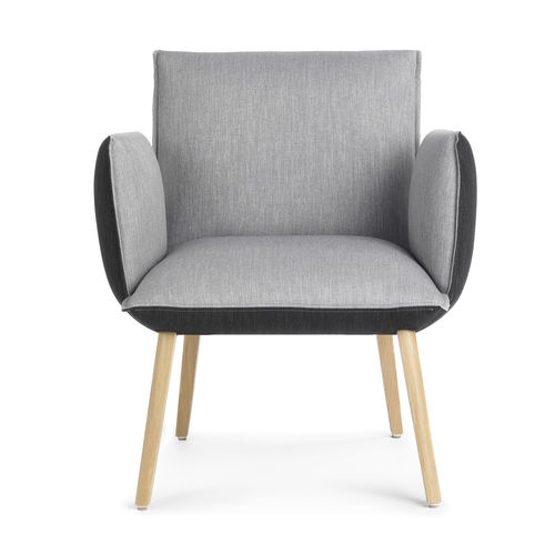 Fauteuil contemporain - SOFT BI H40 +A - Mobitec Systems S.A. - en cuir / en tissu / en bois