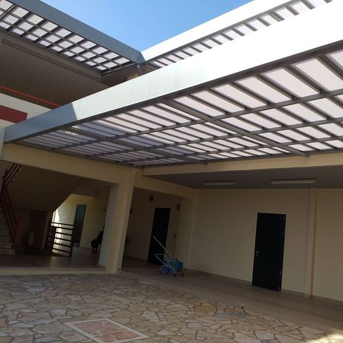 Couverture pour pergola avec protection solaire - FIXED COSPISUN  - COSPICON  SA - en aluminium / en polycarbonate / résidentielle