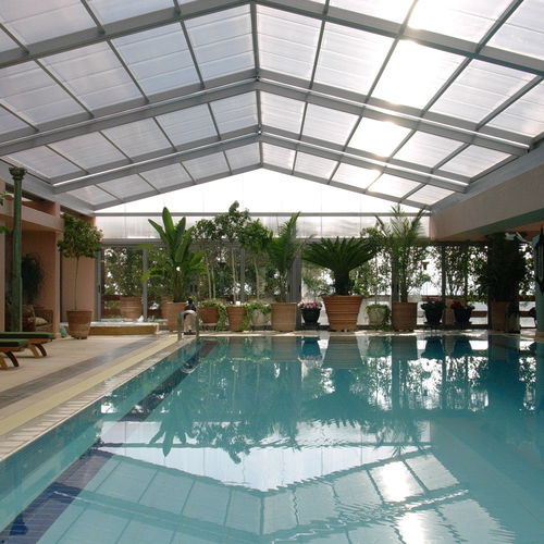 Abri de piscine haut - COSPICON  SA - coulissant / fixe / en aluminium