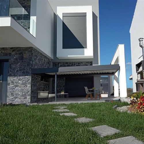 Pergola adossée - COSPIBIO - COSPICON  SA - en aluminium / à lames orientables / à lames brise soleil