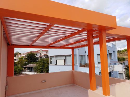 Pergola adossée - COSPICON  SA - en aluminium / couverture en polycarbonate / sur mesure