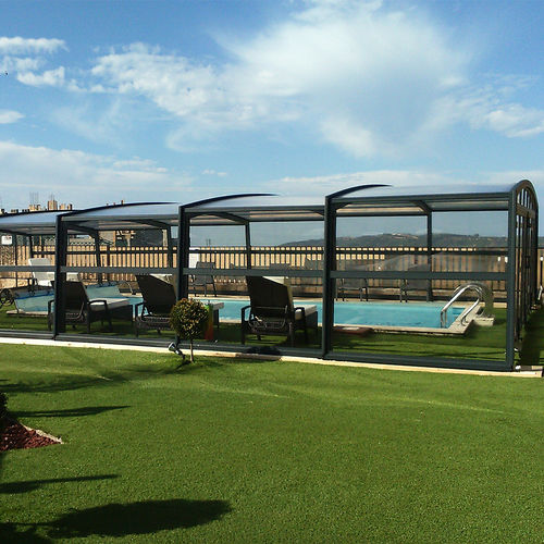Abri de piscine haut - HIGH R-DESIGN - Azenco Groupe - télescopique / en aluminium / en polycarbonate