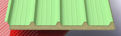 Panneau de toiture en acier galvanisé - LITHOS 5 - ISOLPACK - ignifuge / isolant