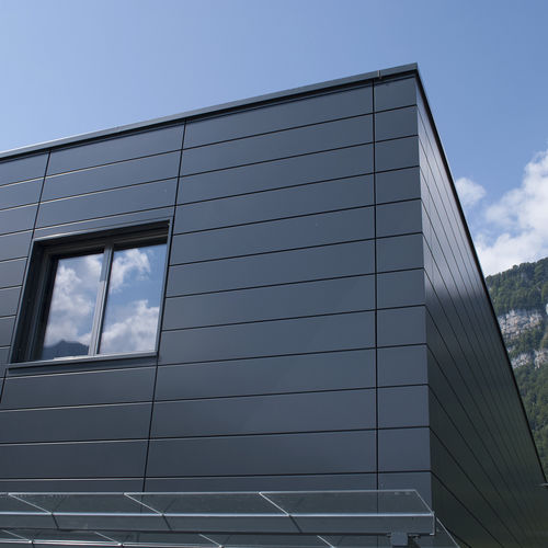 Bardage en panneaux - MONTALINE® ML 26/400 - MONTANA BAUSYSTEME - d'aluminium / en acier / lisse