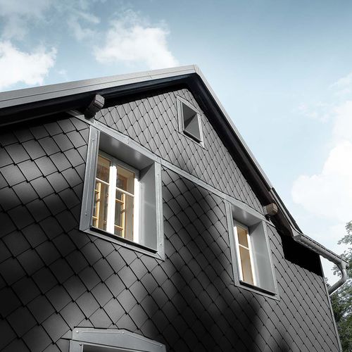 Bardage en écailles - RHOMBOID 20X20 - PREFA Aluminiumprodukte GmbH - d'aluminium / losangé / aspect aluminium