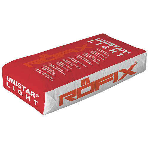 Mortier-colle de ragréage - UNISTAR® LIGHT - ROEFIX - pour isolation thermique par l'extérieur ITE / pour béton / à la chaux
