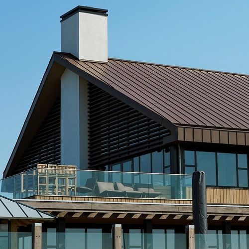 Façade ventilée en zinc-titane - NATURAL EARTH BROWN - ZINTEK - colorée / lisse
