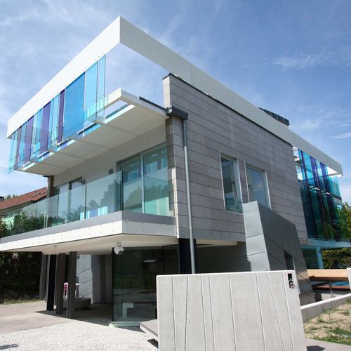 Façade ventilée en cuivre - RESIDENTIAL CONSTRUCTION - ZINTEK - en zinc-titane / en plaques / lisse