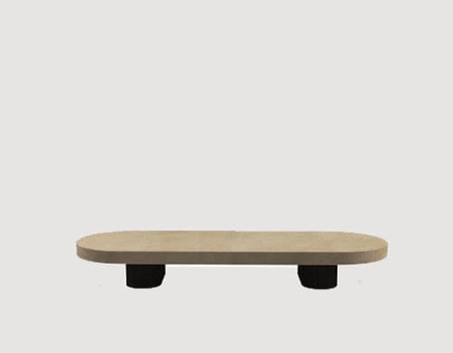 Table basse contemporaine - FROG - HMD Furniture - en chêne / en ciment / avec piètement en bois