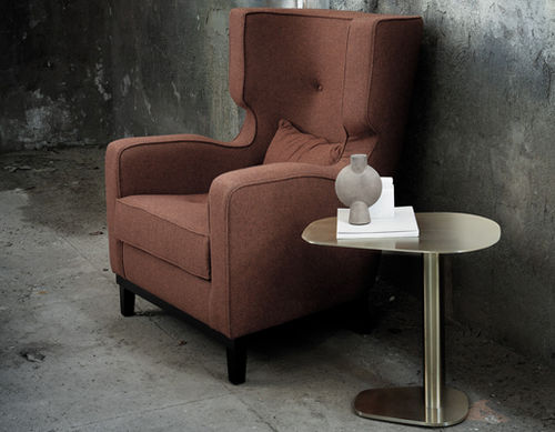 Fauteuil contemporain - DEMETRIO - HMD Furniture - en tissu / à oreilles / avec coussin amovible