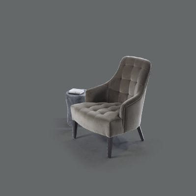 Fauteuil classique - GASPAR - HMD Furniture - en tissu / en frêne / 4 pieds