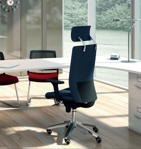 Fauteuil de direction contemporain - OFFICE495 - SEANROYALE - en cuir / en tissu / en aluminium