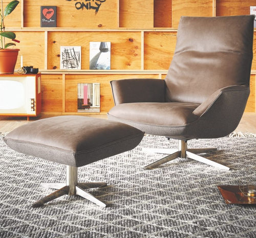 Fauteuil contemporain - RALPHY - SEANROYALE - en cuir / en tissu / en aluminium poli