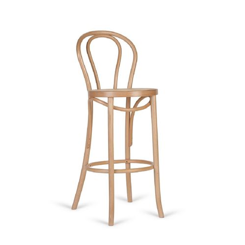 Tabouret de bar classique - 1930 - SEANROYALE - en tissu / avec piètement en hêtre / avec piètement en bois courbé