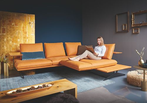 Canapé d'angle - AM.WOODY.HARLEY - SEANROYALE - contemporain / en tissu / en cuir