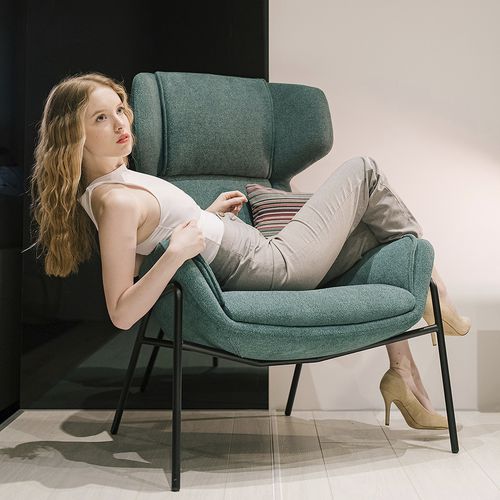 Fauteuil design scandinave - BEAU - SEANROYALE - en tissu / en cuir / en simili cuir