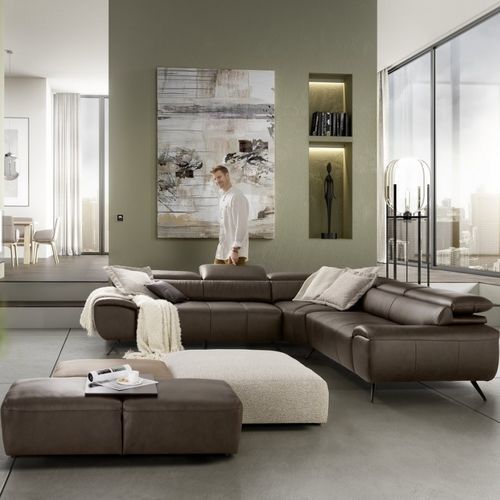 Canapé d'angle - EXALT GRAND CONFORT - SEANROYALE - contemporain / de salon / en tissu