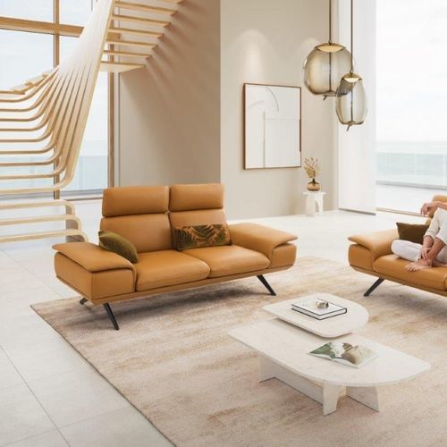 Canapé contemporain - FLIRTIME - SEANROYALE - de salon / en tissu / en cuir