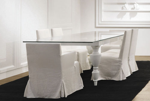 Table contemporaine - DECO - CASTAGNA CUCINE - en bois / en verre / avec piètement en bois