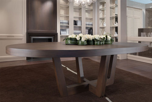 Table contemporaine - DUSE - CASTAGNA CUCINE - en noyer / avec piètement en noyer / ovale
