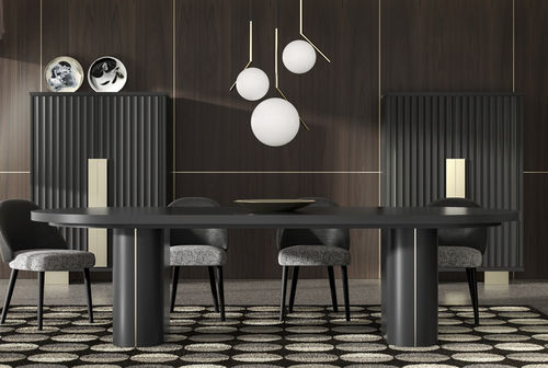 Table contemporaine - POSLEN - CASTAGNA CUCINE - en métal laqué / avec piètement en métal laqué / ovale