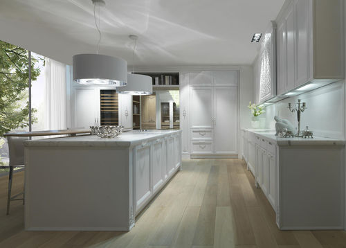Cuisine contemporaine - PRINCESS - CASTAGNA CUCINE - en bois / en marbre / avec îlot