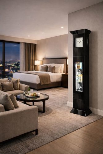 Meuble bar avec horloge intégrée - AVANTGARDE - ZEITCRAFT - pour bar / contract / pour chambre d'hôtel