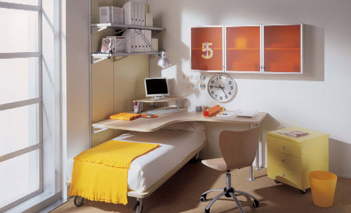 Bureau contemporain - WHY SYSTEM : 10 - Quelli della mariani - en placage de bois / avec lit gigogne / pour enfant