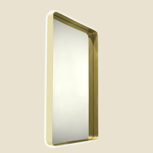 Miroir de salle de bain mural - LUZ DIFUSION - Art Déco / rectangulaire / en acier
