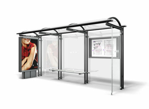Abribus en métal - HELIOS - Wall AG - en verre
