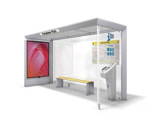 Abribus en verre - INTELLIGENT SERIES - Wall AG - en métal / intelligent / avec wi-fi intégré