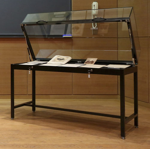 Vitrine contemporaine - VISIBILITÉ TOTALE NOIRE - SARAZINO VITRINES - sur pieds hauts / sur piétement / en aluminium laqué