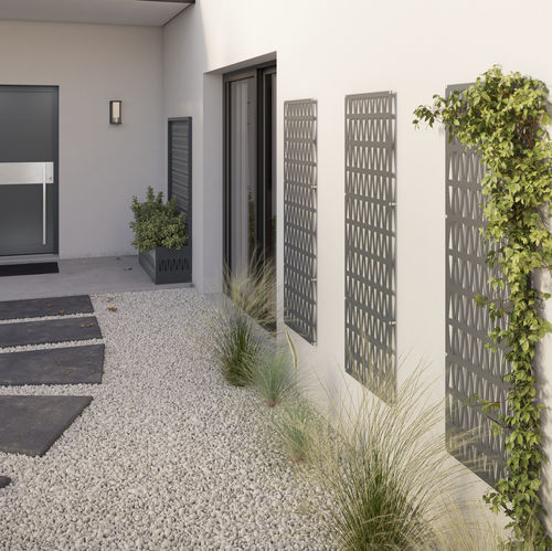 Panneau décoratif. en aluminium - DEROG - Kostum - pour façade / perforé / sur mesure