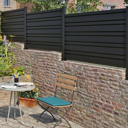Clôture à lames - STROLAD - Kostum - de jardin / en aluminium / droite