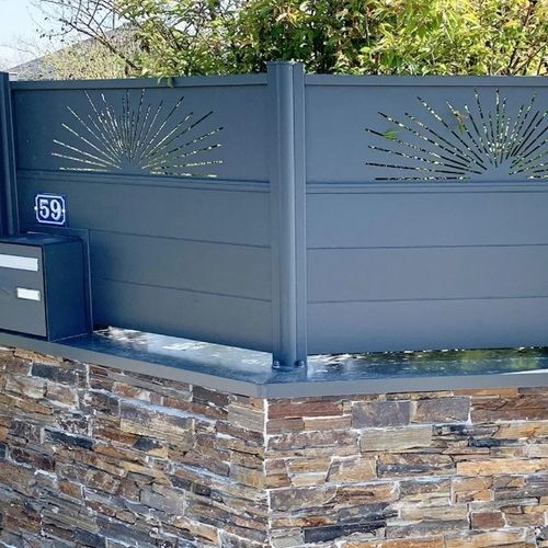 Clôture à lames - LIZEN - Kostum - de jardin / en aluminium / droite
