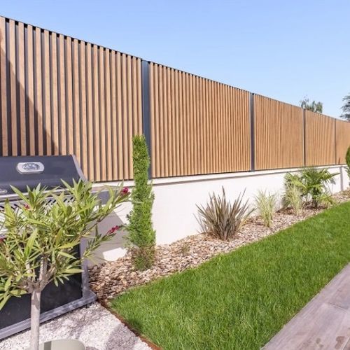 Clôture à lames - ABEL - Kostum - de jardin / en aluminium / pleine