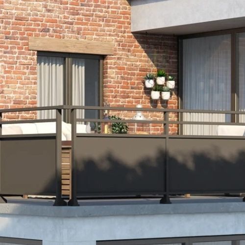 Garde-corps en aluminium - BRINI - Kostum - à panneaux / d'intérieur / d'extérieur